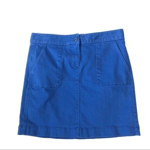LOFT Factory Blue Denim Stretch Mini Skirt